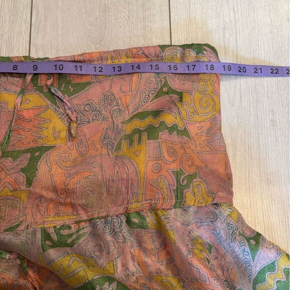 Vintage silk midi skirt asymmetrical hem - Picture 8 of 10